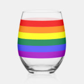LGBTゲイプライドレインボー国旗 ステムなしワイングラス (正面)