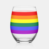 LGBTゲイプライドレインボー国旗 ステムなしワイングラス (裏面)
