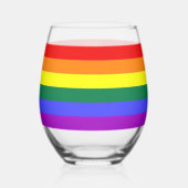LGBTゲイプライドレインボー国旗 ステムなしワイングラス (左)