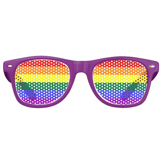 LGBTゲイプライドレインボー国旗 レトロサングラス (正面)