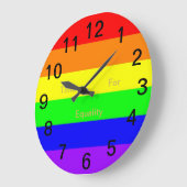 LGBTゲイプライドレインボー国旗！平等の時間！ ラージ壁時計 (傾斜)