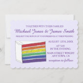 LGBTゲイプライドレインボー結婚レイヤーのケーキ切り 招待状 (正面)