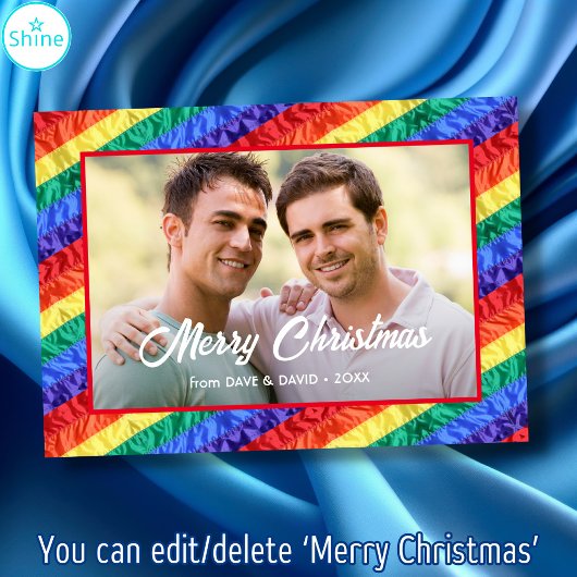 LGBTゲイプライド国旗のレインボーカスタムフラグ写真文字 シーズンカード