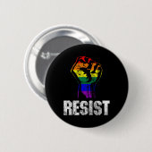 LGBTゲイプライド国旗の抵抗 缶バッジ (正面&裏面)
