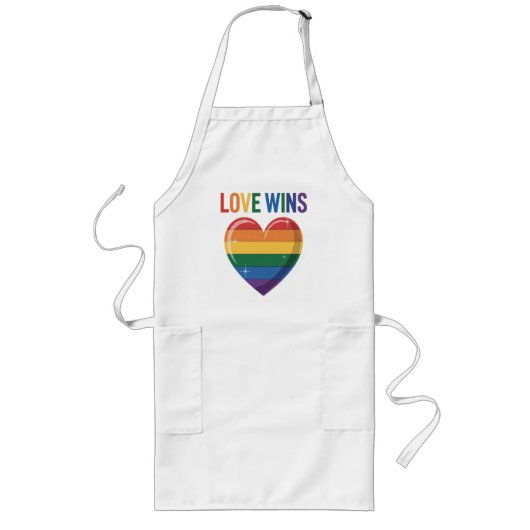 LGBTゲイプライド平等 Love Wins ロングエプロン (正面)
