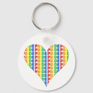 LGBTゲイプライド月お祝いレインボーハート キーホルダー
