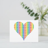LGBTゲイプライド月お祝いレインボーハート ポストカード (スタンド正面)
