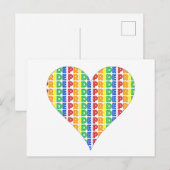 LGBTゲイプライド月お祝いレインボーハート ポストカード (正面/裏面)