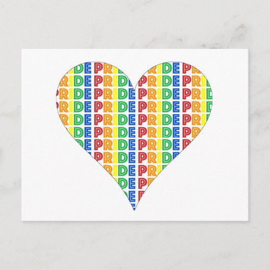 LGBTゲイプライド月お祝いレインボーハート ポストカード (正面)