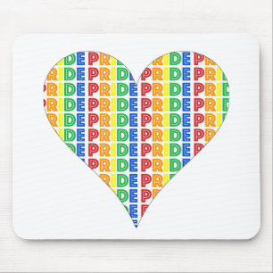 LGBTゲイプライド月お祝いレインボーハート マウスパッド