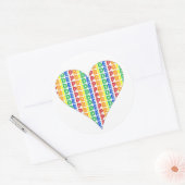 LGBTゲイプライド月お祝いレインボーハート ラウンドシール (封筒)