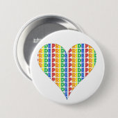 LGBTゲイプライド月お祝いレインボーハート 缶バッジ (正面&裏面)