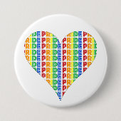 LGBTゲイプライド月お祝いレインボーハート 缶バッジ (正面)