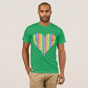 LGBTゲイプライド月お祝いレインボーハート Tシャツ