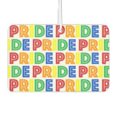 LGBTゲイプライド月お祝いレインボーレター カーエアーフレッシュナー (正面)
