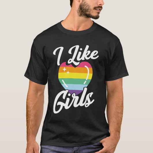 LGBTゲイプライド月の私は女の子が好き Tシャツ (正面)