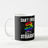 LGBTゲイプライド月は真っ考え直ぐ コーヒーマグカップ (左)