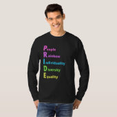 LGBTゲイプライド月虹フォント平等 Tシャツ (正面フル)