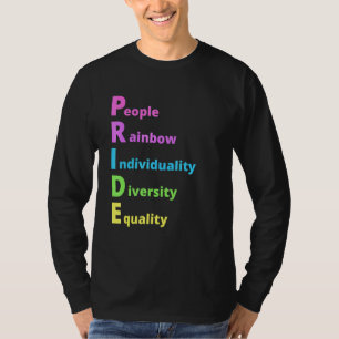 LGBTゲイプライド月虹フォント平等 Tシャツ