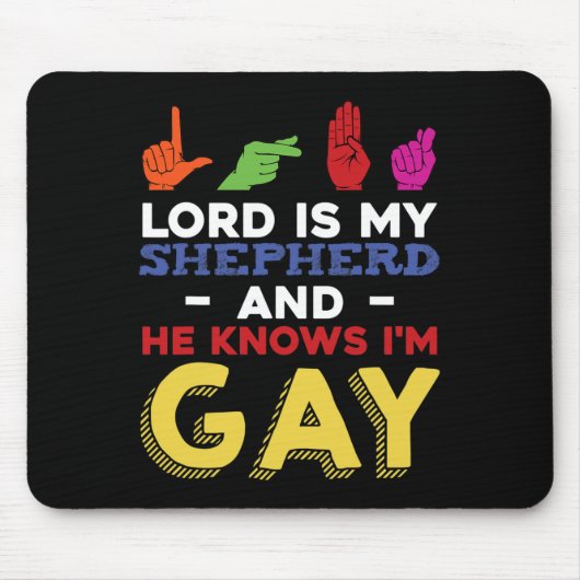 Lgbtゲイプライド月認識度Asl手話Q マウスパッド (正面)