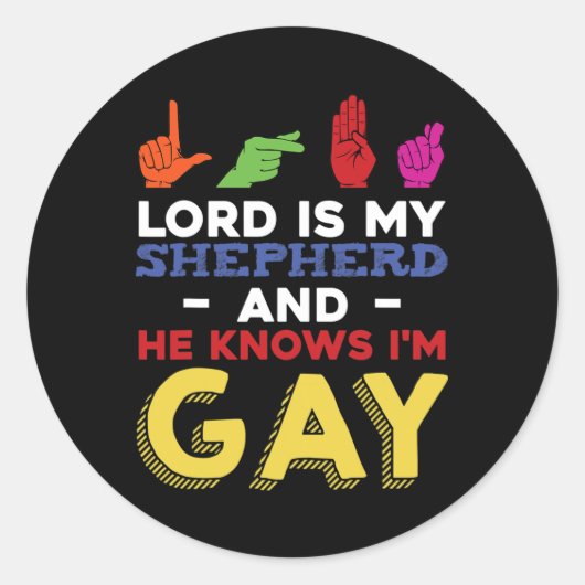 Lgbtゲイプライド月認識度Asl手話Q ラウンドシール (正面)