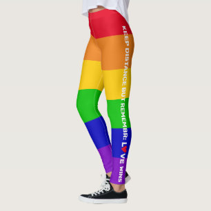 LGBTゲイプライド2020レインボーフラッグLove Wins引用文 レギンス