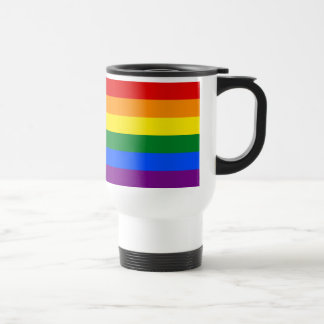 LGBTゲイプライド6ストライプ年レインボー国旗 トラベルマグ