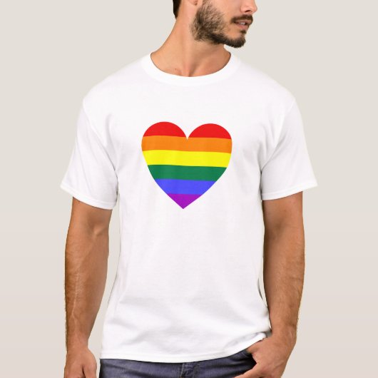 LGBTゲイプライド・レインボー・ハート Tシャツ (正面)