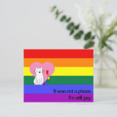 LGBTゲイレインボーフラグのプライド猫 ポストカード (スタンド正面)