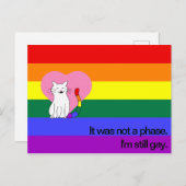 LGBTゲイレインボーフラグのプライド猫 ポストカード (正面/裏面)