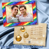 LGBTゲイレインボーフラッグメリークリスマスカスタム写真 シーズンカード
