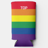 LGBTゲイレインボープライド国旗パーソナライズされた スリム缶クーラー (正面)