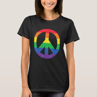 LGBTゲイレズビアンプライド国旗ピースサインプライド国旗 Tシャツ