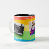 LGBTゲイレズモダンア名パーソナライズされた写真 ツートーンマグカップ (正面左)