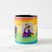 LGBTゲイレズモダンア名パーソナライズされた写真 ツートーンマグカップ (中央)