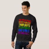 Lgbtゲイ世界は大きな問題を抱えているRainbow Pri スウェットシャツ (正面フル)