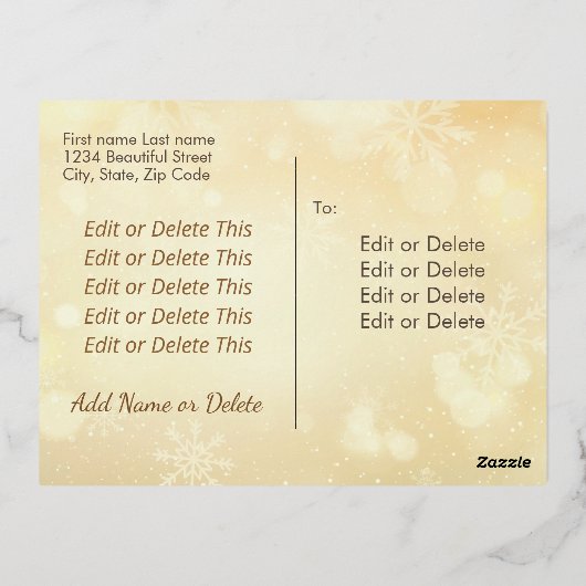 LGBTゲイ虹のフラッグのスターカスタム写真クリスマス 箔シーズンポストカード (裏面)