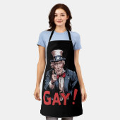 LGBTゲイ・アライ プライド月間 楽しい エプロン (着用した状態)