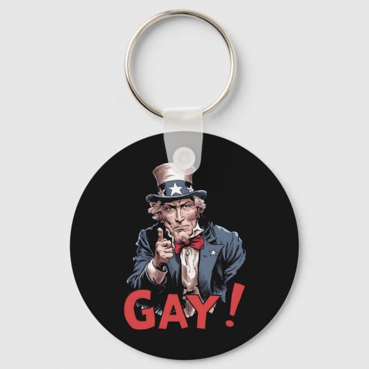 LGBTゲイ・アライ プライド月間 楽しい キーホルダー (正面)