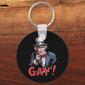 LGBTゲイ・アライ プライド月間 楽しい キーホルダー (正面)