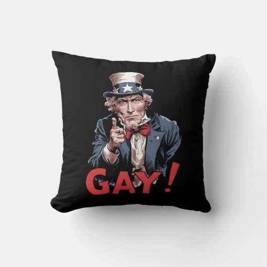 LGBTゲイ・アライ プライド月間 楽しい クッション (正面)