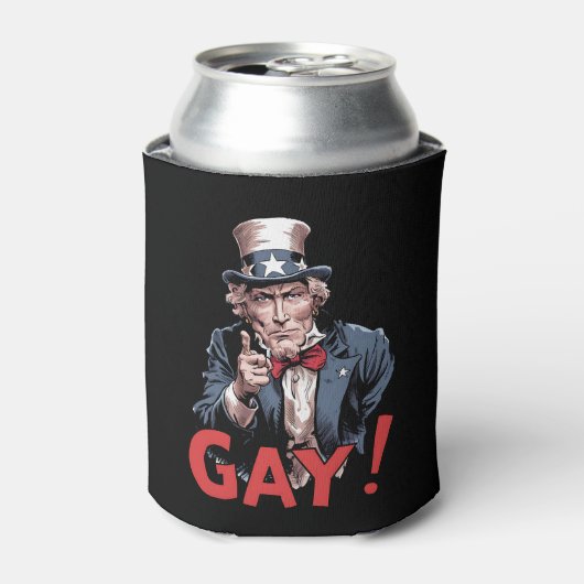 LGBTゲイ・アライ プライド月間 楽しい 缶クーラー (缶正面)