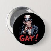LGBTゲイ・アライ プライド月間 楽しい 缶バッジ (正面&裏面)
