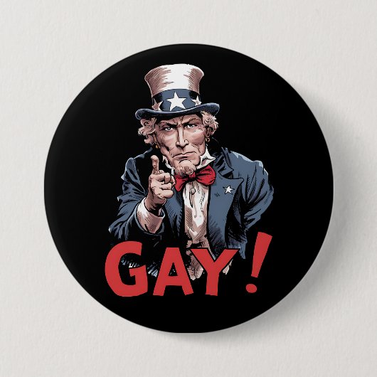 LGBTゲイ・アライ プライド月間 楽しい 缶バッジ (正面)