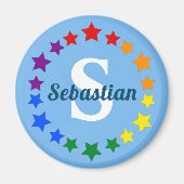 LGBTコンテンポラリーゲイプライドスターズモノグラム&名前 マグネット (正面)