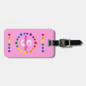 LGBTコンテンポラリーゲイプライドスターズモノグラム&名前 ラゲッジタグ (正面横)