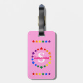 LGBTコンテンポラリーゲイプライドスターズモノグラム&名前 ラゲッジタグ (裏面縦)