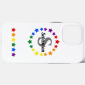 LGBTコンテンポラリーゲイプライドスターズモノグラム&名前 Case-Mate iPhoneケース (裏面 (横))