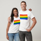 LGBTサウスダコタ，米国の州旗の地図Tシャツ Tシャツ (ユニセックス)