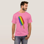 LGBTサポートアイスクリームレインボーフラッグゲイレズビアンP Tシャツ (正面フル)